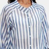 Knit & Lounge Women’s Striped Button Down Blouse 3/4 Balloon Sleeves Relaxed Fit Lightweight Woven Top - 2 of 4