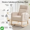 L-Shape Rocking Chair Nursery Glider Chair Nursery Chair w/High Back and Side Pocket Rocking Accent Armchair - 4 of 4
