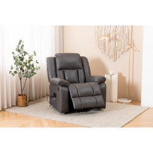 Faux Leather Electric Power Massage Recliner Chair with Heating and USB Port - 1 of 4