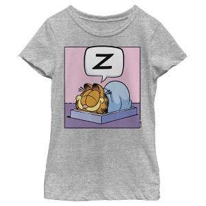 Girl's Garfield Sleeping Cat T-Shirt - 1 of 4