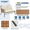 Modern L-Shaped Rattan Patio Set - Detachable Lounger, Tempered Glass Table & All-Weather Cushions for Poolside/Balcony - 4 of 4