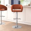 Emma and Oliver Shae Contemporary Upholstered Adjustable Height Barstool with Rounded, Cutout Mid-Back and Pedestal Base - 2 of 4