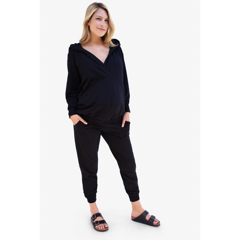 Ingrid & Isabel Maternity Ultimate Nursing Pullover Sweater Black Size L :  Target