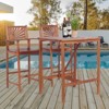 Tangkula 3-Piece Dining Table Set Acacia Wooden Table & Chair Set for Outdoor & Indoor Natural - 2 of 4