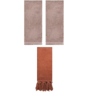 REGALWOVEN 3 Packs Cotton Absorbent Soft Turkish Hand Towels with tassel for Bathroom - 1 of 4