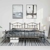 vidaXL Black California King Metal Bed Frame with Headboard & Slats, No Mattress, Easy Assembly - 3 of 4