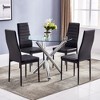 KTMBDW Round Glass Dining Table Transparent Glass Table Leg Cross Design for Kitchen Dining Room - 3 of 4