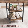 Round Dining Table for 4, Kitchen Dining Room Circle Dinner Pedestal Table with Storage Shelves & Roman Metal Legs, Space Saving, 47 Inch, Vintage - 4 of 4