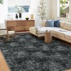 9x12 Area Rugs for Living Room - Modern Plaid Checkered Non-Slip Machine Washable Large Rug, Soft Low Pile  Carpet Nursery (Grey) - 2 of 4