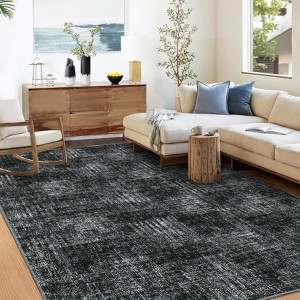 TROPOW 8x10 Area Rugs for Living Room Bedroom Non-Slip Washable Rugs Plaid Checkered Large Area Rug Stain Resistant Modern Abstract Throw Rug - 1 of 4