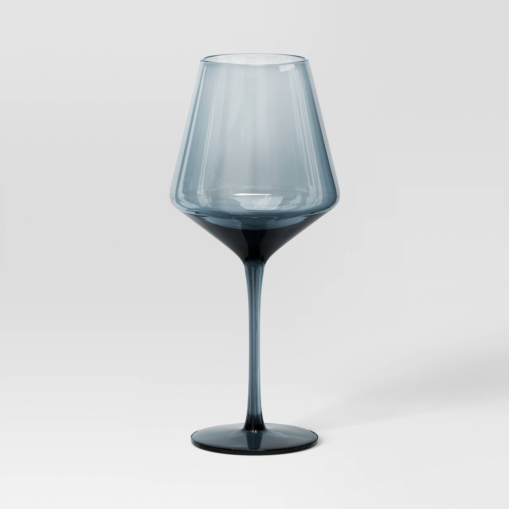 19.6oz Stemmed Wine Glass Blue - Threshold™