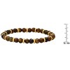 Steeltime Men's black lava/tiger eye and stainless steel beaded bracelet. Color Options: Brown, Black - 3 of 4