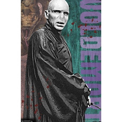 Trends International The Wizarding World: Harry Potter - Stamps Collage Framed Wall Poster Prints Mahogany Framed Version 14.725 x 22.375