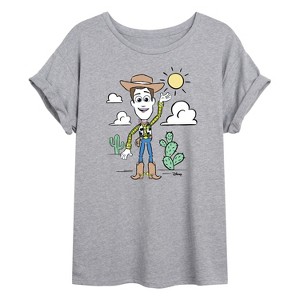 Women's - Disney - Woody Pastel Oversized Graphic T-Shirt - 1 of 4