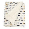 Lila and Jack Mink/Faux Shearling Blanket with Transportation Design - 4 of 4