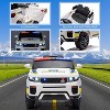 12V Kids Ride On Police Car with Remote Control Electric Police Car with LED Flashing Light, Megaphone, Spring Suspension, Handle, Music, White - 4 of 4