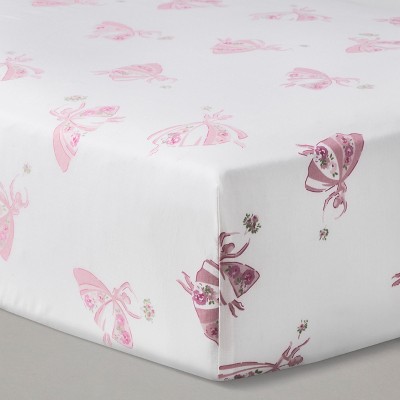 pink fitted crib sheet