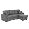 84'' L-Shaped Sectional Sofas Upholstered Sleeper Sofa with Storage Under Chaise and Reversible L/R - 2 of 4
