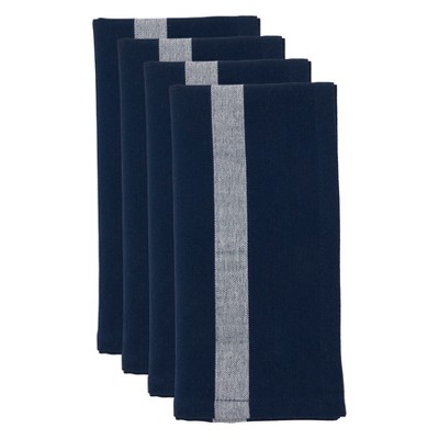 Saro Lifestyle Banded Design Cotton Table Napkins - Thumbnail 2