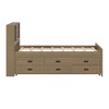 Twin Size Captain Bed with Storage Bookcase Headboard, Trundle and Three Drawers - 4 of 4