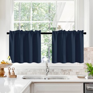 Deconovo Linen Sheer Curtains - Light Filtering Rod Pocket Drapes, 2 Panels - 1 of 4