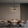PAKOKULA 3-lights Black Modern Design Glam Tiered Sparkling Crystals Chandelier for Bedroom Dining Room Foyer Kitchen Island, Easy Installation - 2 of 4