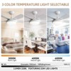42 inch Ceiling fan with Light and Remote 3CCT Reversible 6 Speeds Quiet Modern Ceiling Fan with Light for Indoor Outdoor Bedroom Patio Living Room - 4 of 4