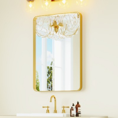 Wall-Mounted Mirror Rectangle Bathroom Vanity Mirrors Framed Mirrors Aluminum Framed Bathroom Mirror