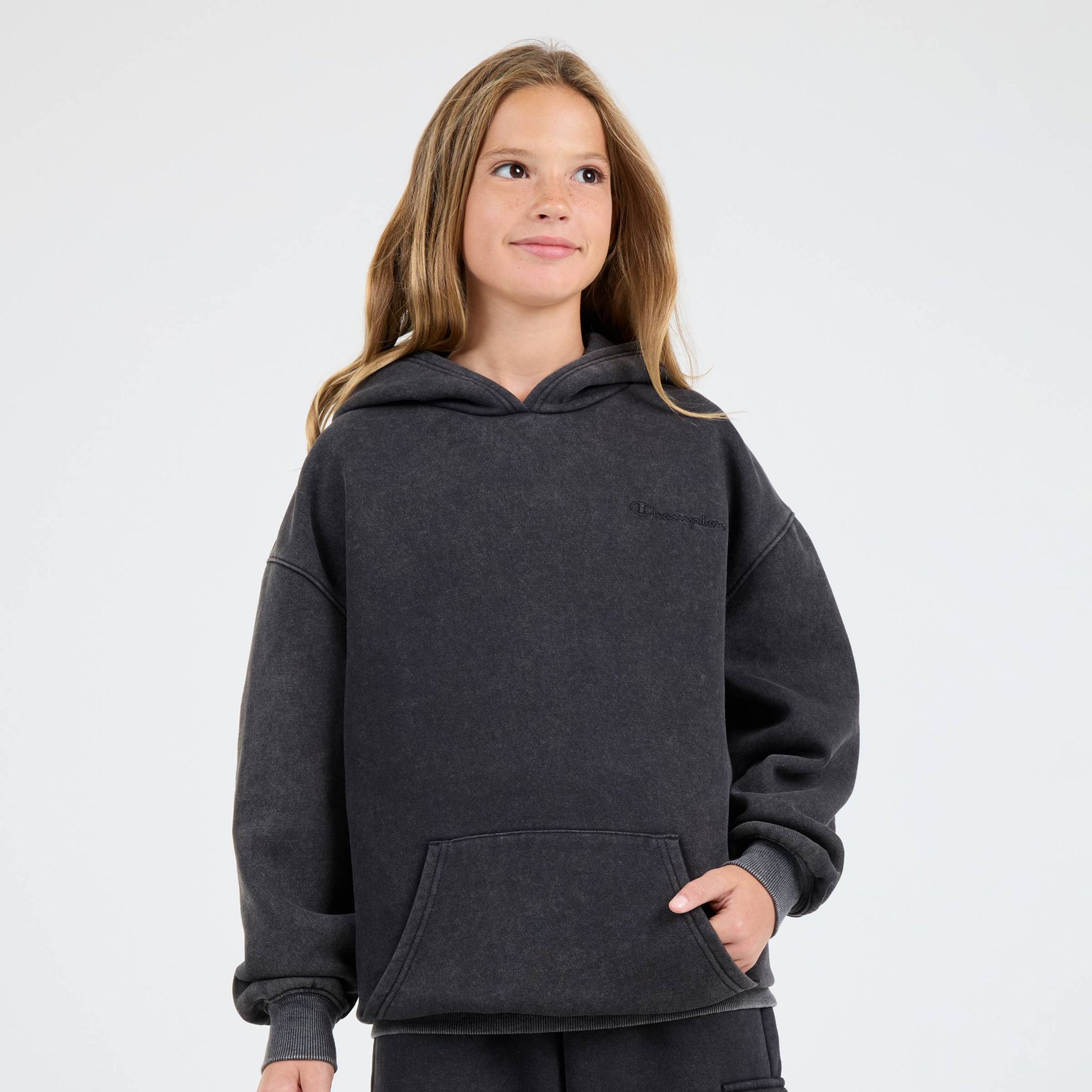 Champion Girls' Washed Fleece Oversized Hoodie