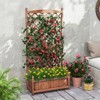Tangkula 60" Tall Raised Garden Bed w/ Diamond Lattice Trellis Drainage Holes Outdoor - 3 of 4