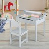 Costway Toddler Craft Table & Chair Set Kids Art Crafts Table withPaper Roll Holder Grey/White - image 4 of 4