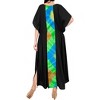 HAPPY BAY Women's House Daily Routine Evening Wear Vacation Casual Dailywear Holiday Loungewear Oversize Caftan Long Boho Sleepwear 2X-3X Black, Solid - 2 of 4