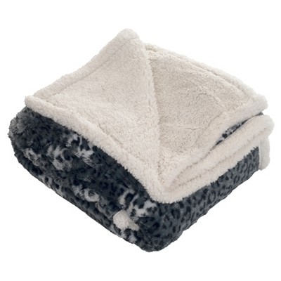 Fleece Sherpa Throw Blanket Black/White - Trademark Global