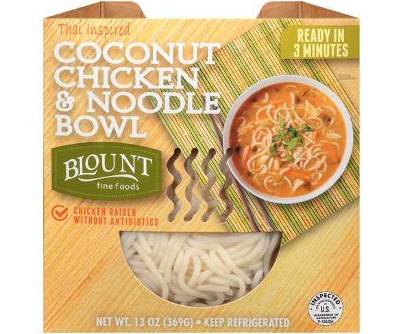 Blount Fine Foods Thai-Inspired Coconut Chicken & Noodle Bowl - 13oz