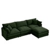 GDFStudio Victor Modern 102'' 3-Seater Chenille Upholstered Sectional Sofa with Ottoman and Pillows - 4 of 4
