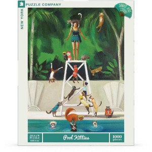 New York Puzzle Company Pool Kitties 1000 Piece Puzzle - 1 of 4