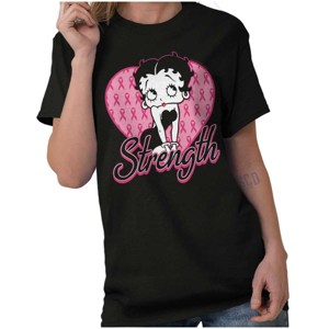 Betty Boop Breast Cancer Strength Womens Graphic T Shirt Tees Brisco Brands - 1 of 4