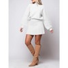Imily Bela Womens Mock Neck Ribbed Sweaters Mini Skirt Fall Winter 2 Piece Skirt Sets Two Piece Outfits - 4 of 4