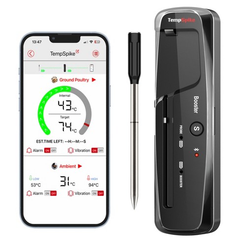 ThermoPro TempSpike Lite 500FT Wireless Meat Thermometer, Bluetooth Meat  Thermometer for Grilling and Smoking, Meat Thermometer for BBQ Oven Smoker