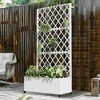 Lirago 6 ft. H x 3 ft. W Metal Planter Box privacy screen Garden Bed with Trellis and Wheels White - 2 of 4