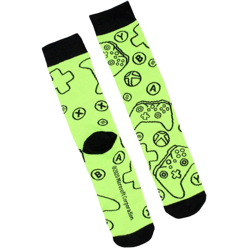 Xbox Socks Men's Video Game Gaming Logo Patterns 3 Pack Crew Socks Multicoloured, 2 of 5
