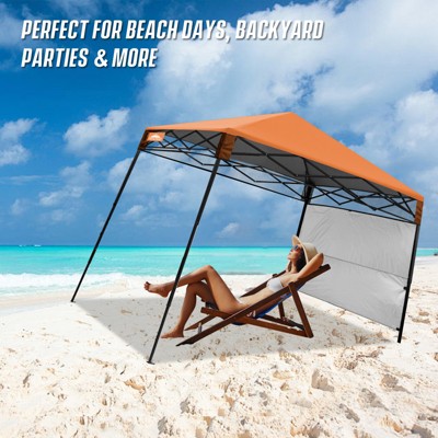 EAGLE PEAK 8x8ft Pop Up Canopy with Sidewall, 8x8 Base 6x6 Top