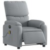 vidaXL Electric Massage Recliner-Armchair Light Gray, Adjustable Lounge Chair with Vibration Massage, Side Pocket, Fabric Comfort - 3 of 4