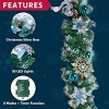 JOYFY Pre-Lit 6ft Christmas Garland with Blue Ball Ornaments, Snowflake, Flowers, Leaves, Bows and 50 LED Lights for Indoor Outdoor Xmas Holiday Decor - 3 of 4