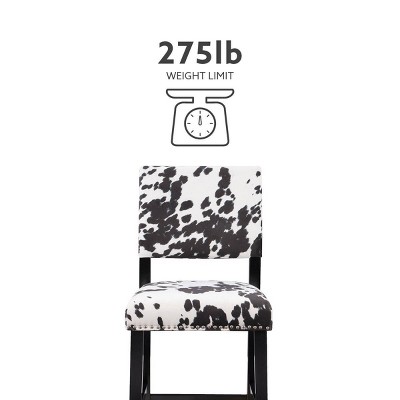 Clayton 24" Black Leather and Wood Swivel Counter Stool