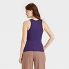 Women's Slim Fit Ribbed High Neck Tank Top - A New Day™ - image 2 of 3