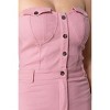 Slickblue Trendy Strapless Button Front Mini Dress, Perfect for Casual & Weekend Outings, Color & Size Options - 4 of 4