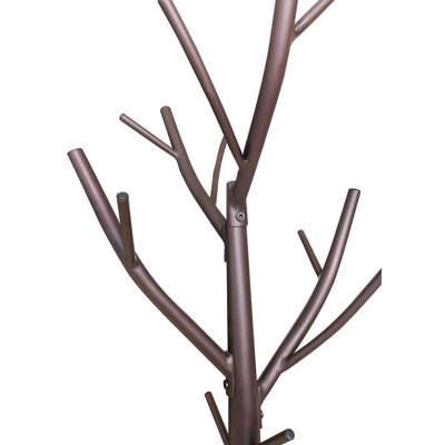 Bronze Metal Hall Tree Freestanding Coat and Hat Rack with Branches