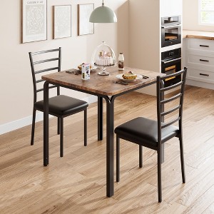 Kitchen Dining Room Table Chair Set for Small Space, Indoor Modern Dinette Set, Square Dinner Table Set for Dinette - 1 of 4