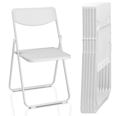 Karl Home Openwork Pattern Plastic Folding Chairs(Set Of 6)